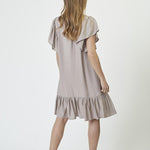 HeraCC Crop SS Frill Dress - Walnut - Co'couture