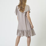 HeraCC Crop SS Frill Dress - Walnut - Co'couture