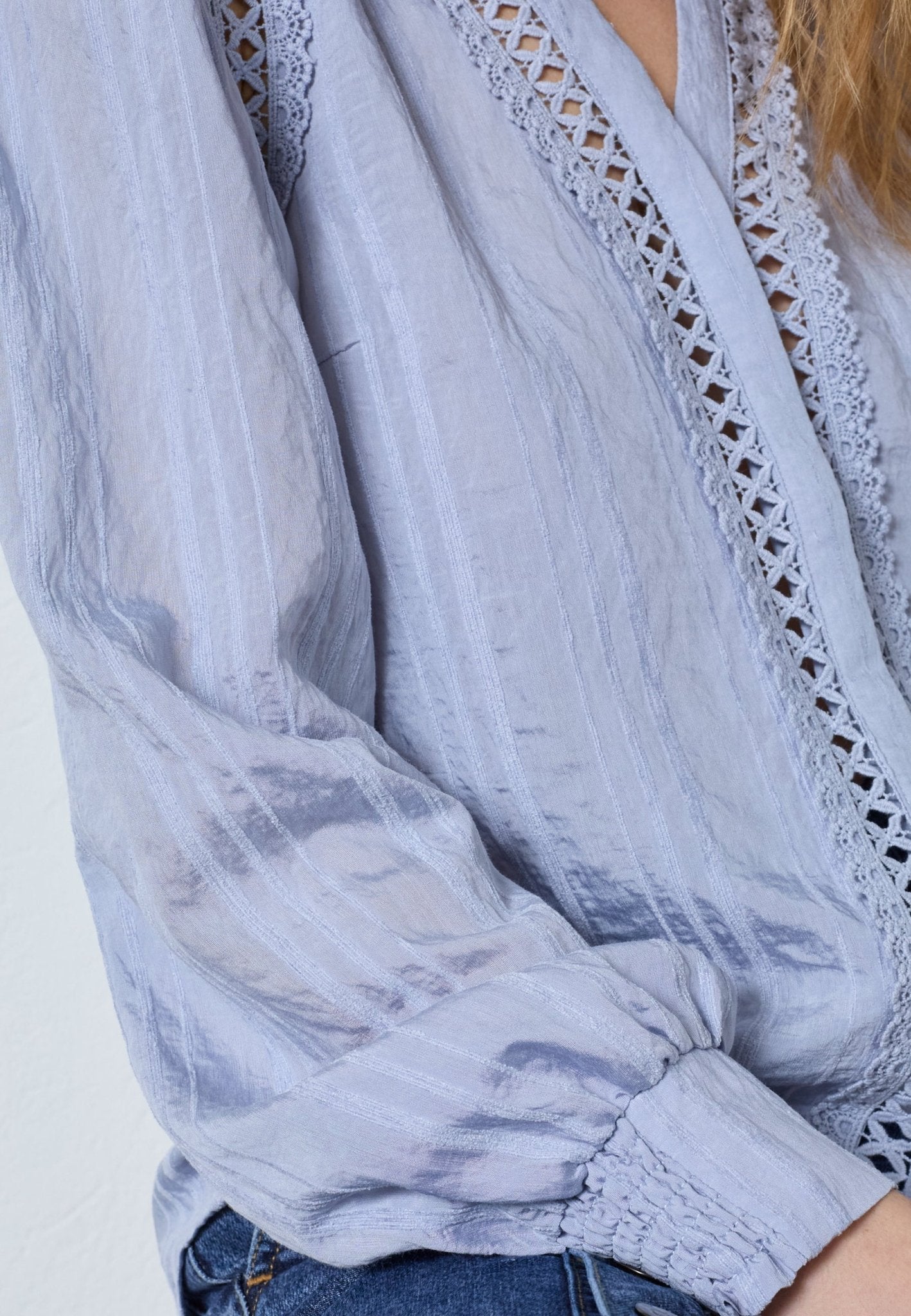 KesiCC Lace V - Shirt - Pale Blue - Co'couture