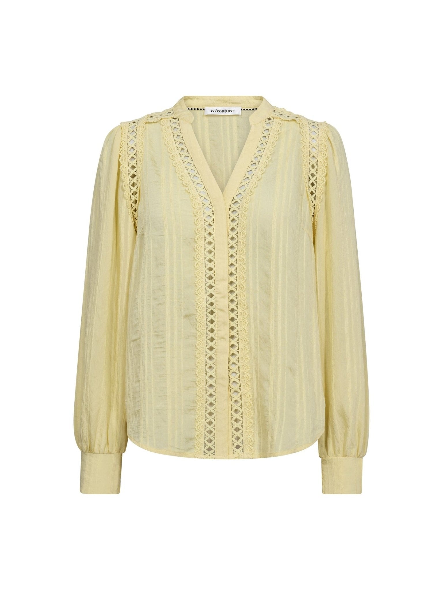 KesiCC Lace V - Shirt - PaleYellow - Co'couture