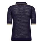 LueCC Pointelle Polo Knit - Navy - Co'couture