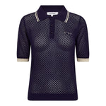 LueCC Pointelle Polo Knit - Navy - Co'couture