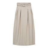LunaCC Belt Pleat Skirt - Taupe - Co'couture