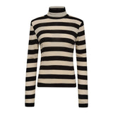 MasonCC Stripe RollNeck Blouse - BoneBlack - Co'couture