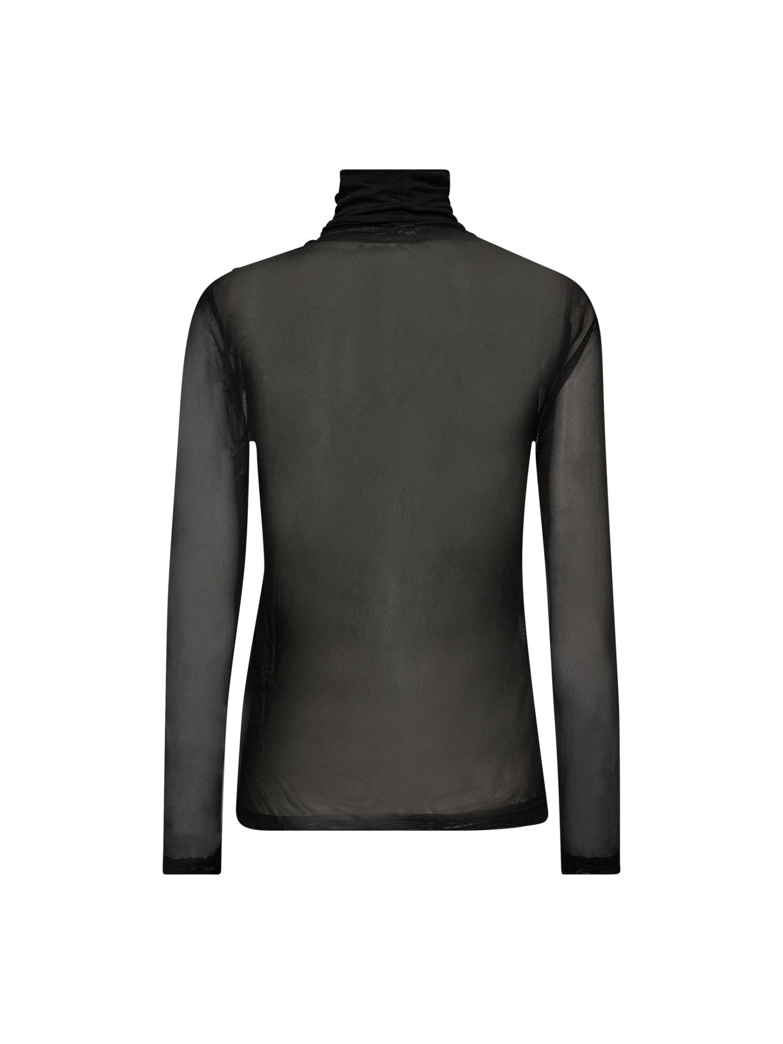 MeshCC Roll - Neck Blouse - Black - Co'couture