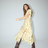 MylaCC Flower Wrap Dress - PaleYellow - Co'couture