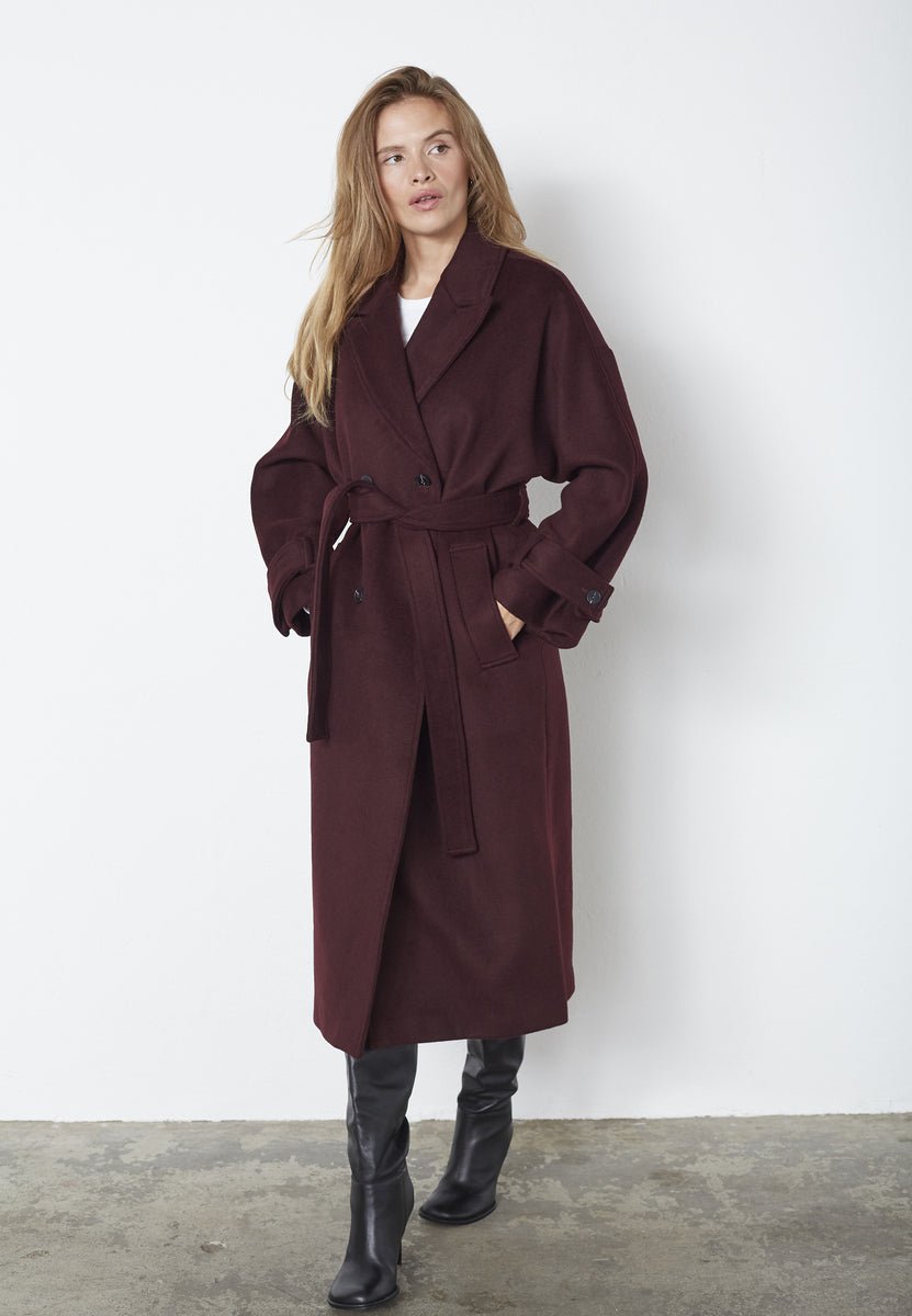 New ClaraCC Raglan Coat - Winered - Co'couture