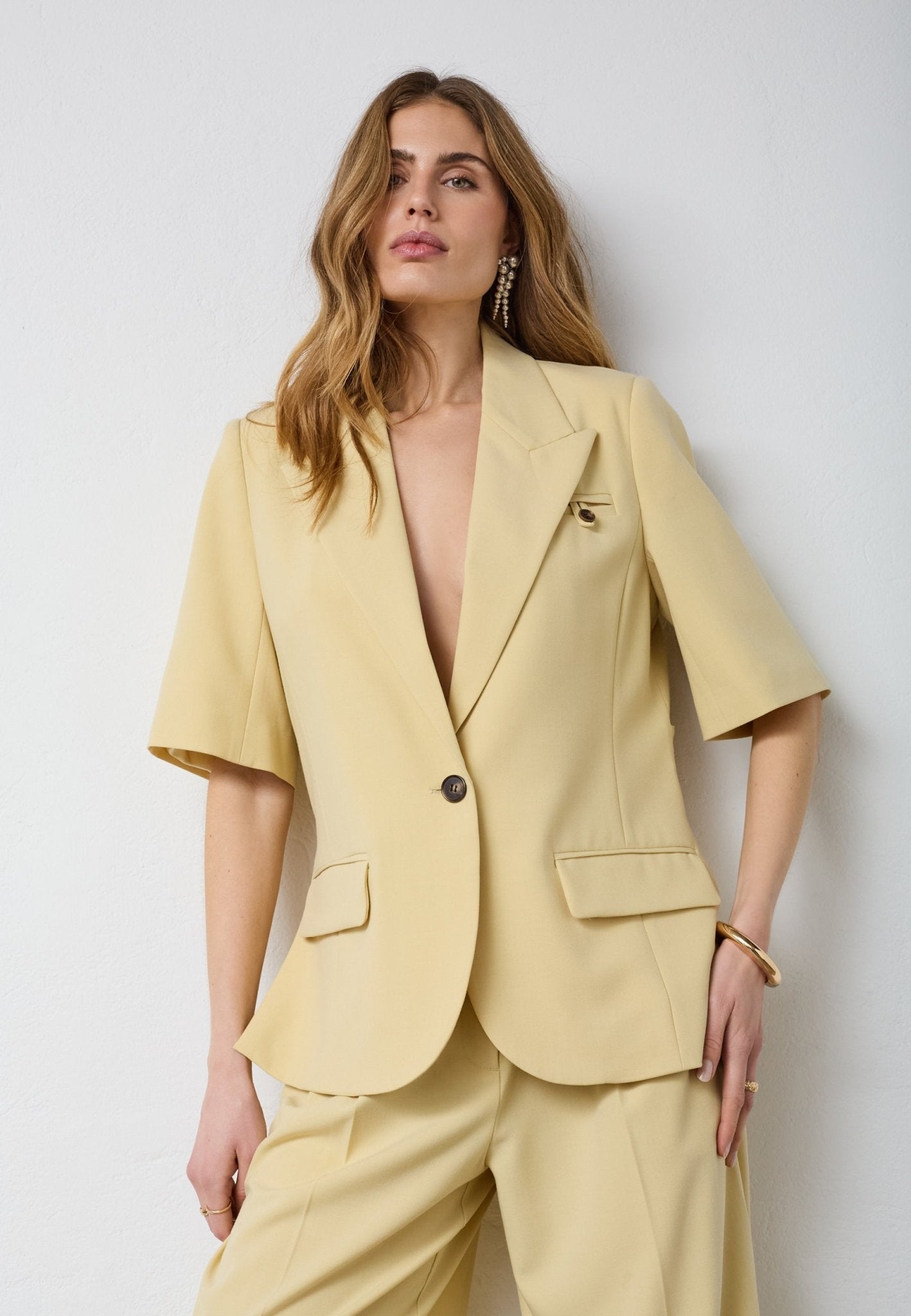 NilanCC Fitted SS Blazer - PaleYellow - Co'couture