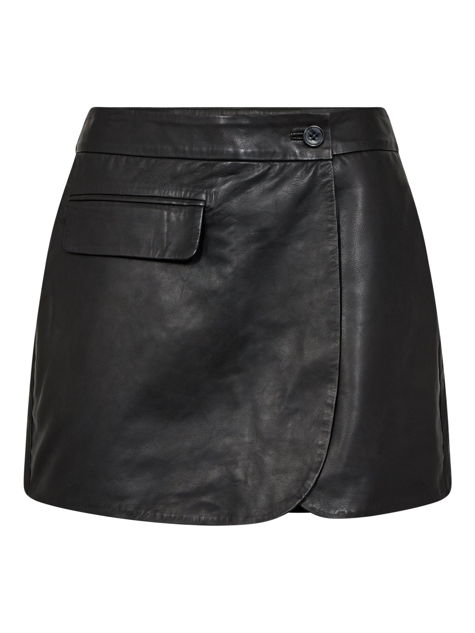 PhoebeCC Leather Wrap Skort - Black - Co'couture