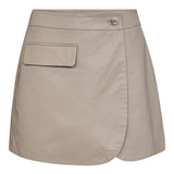 PhoebeCC Leather Wrap Skort - Taupe - Co'couture