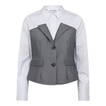 PollyCC Corsage Mix Shirt - White - Co'couture