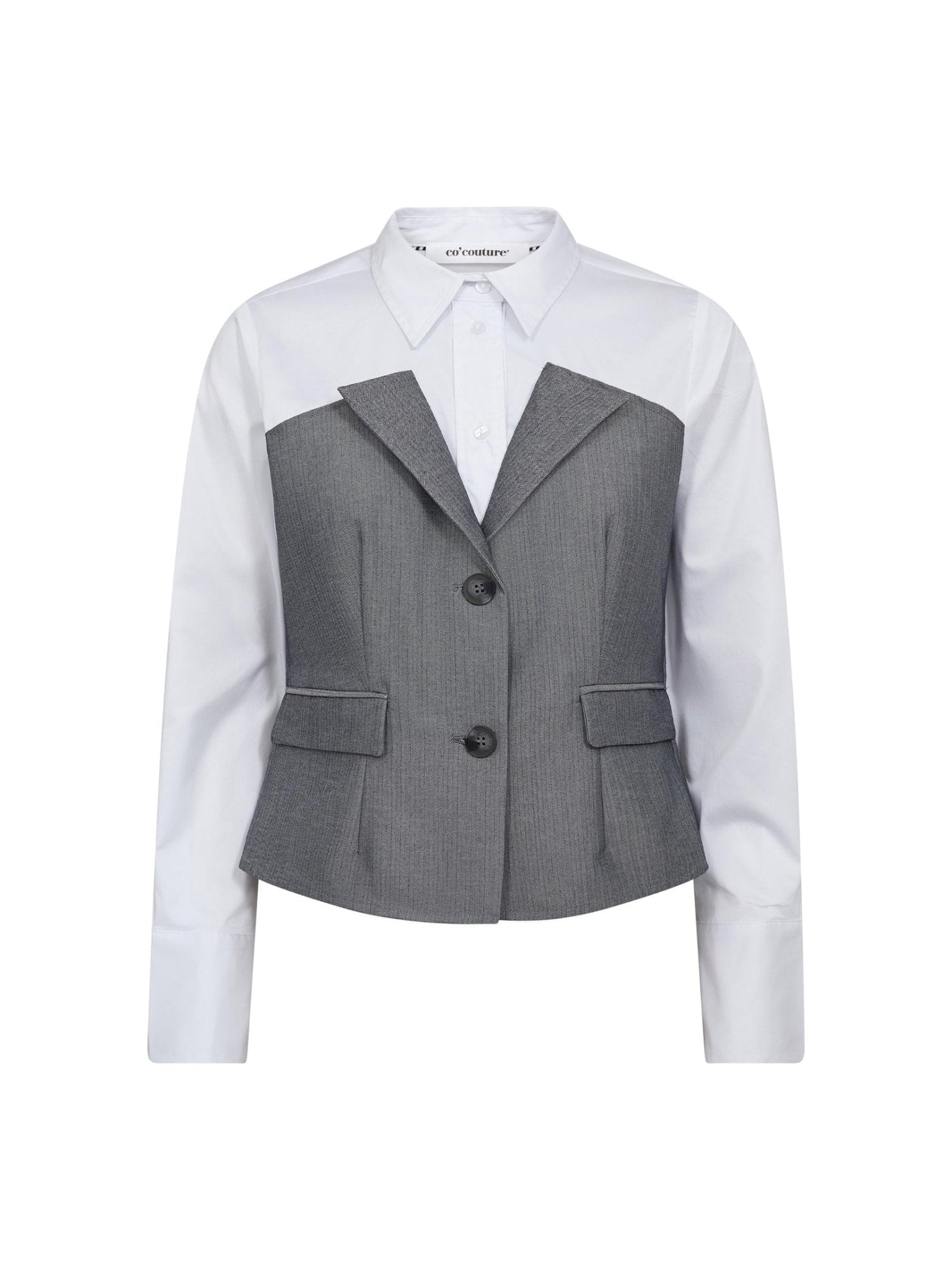 PollyCC Corsage Mix Shirt - White - Co'couture