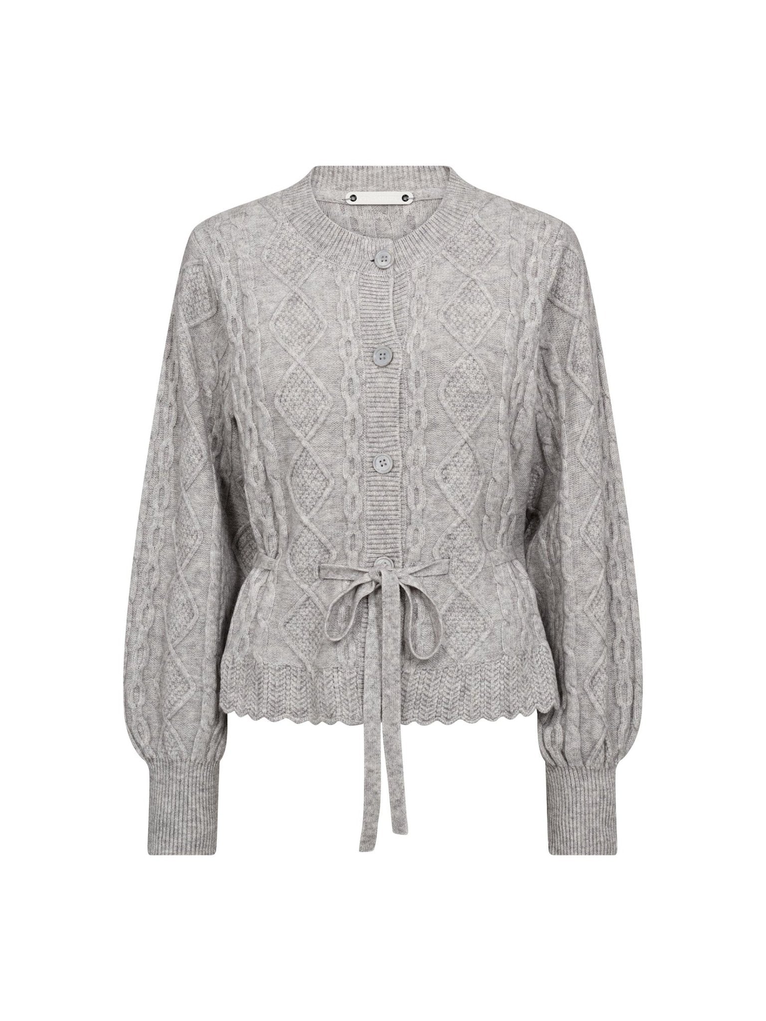 RowCC Cable Tie Cardigan - Pale Grey - Co'couture