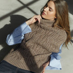 RowCC Oversize Cable Knit Vest - Walnut - Co'couture