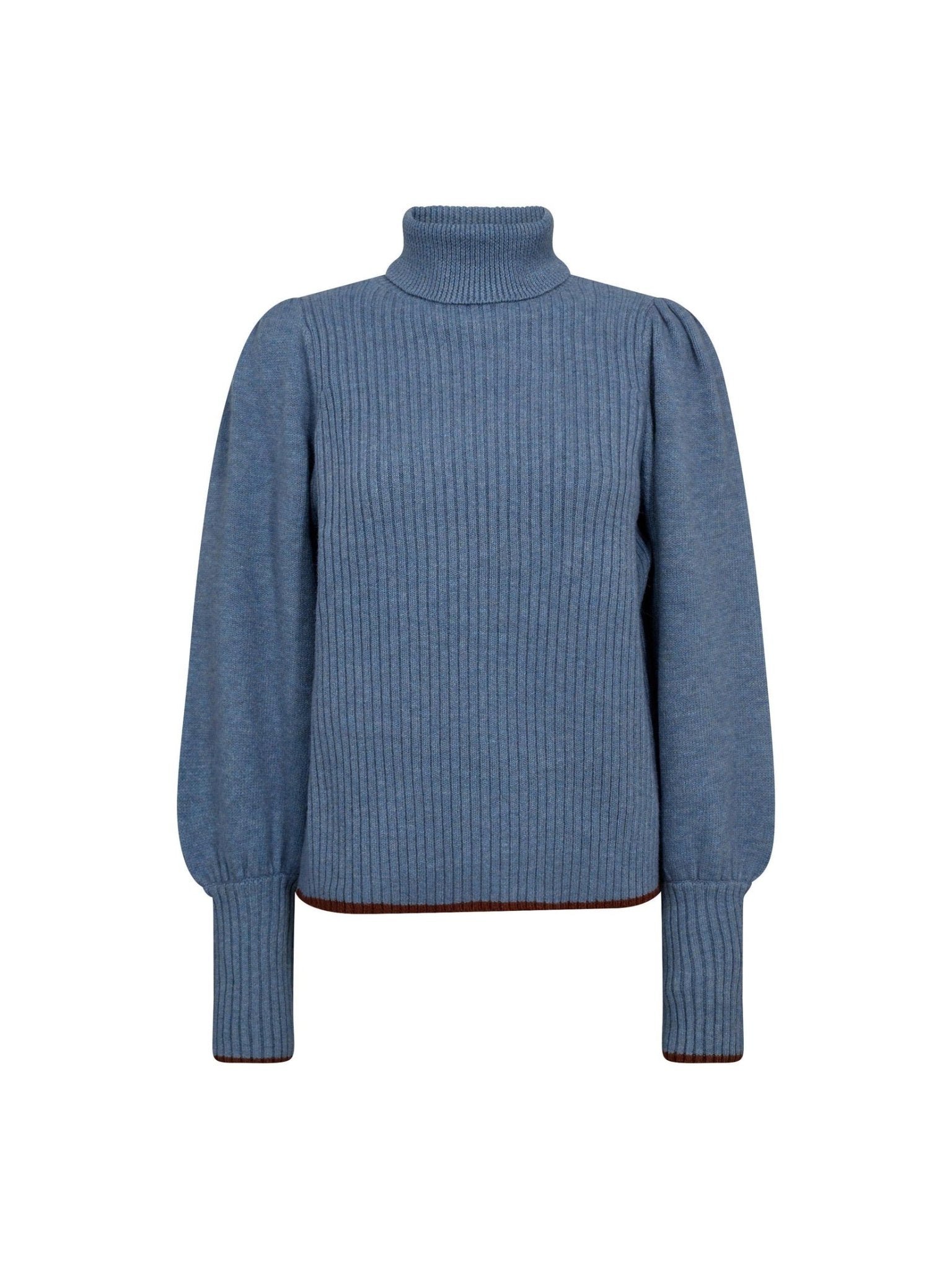 RowCC Puff Rib Roll Neck - Blue - Co'couture