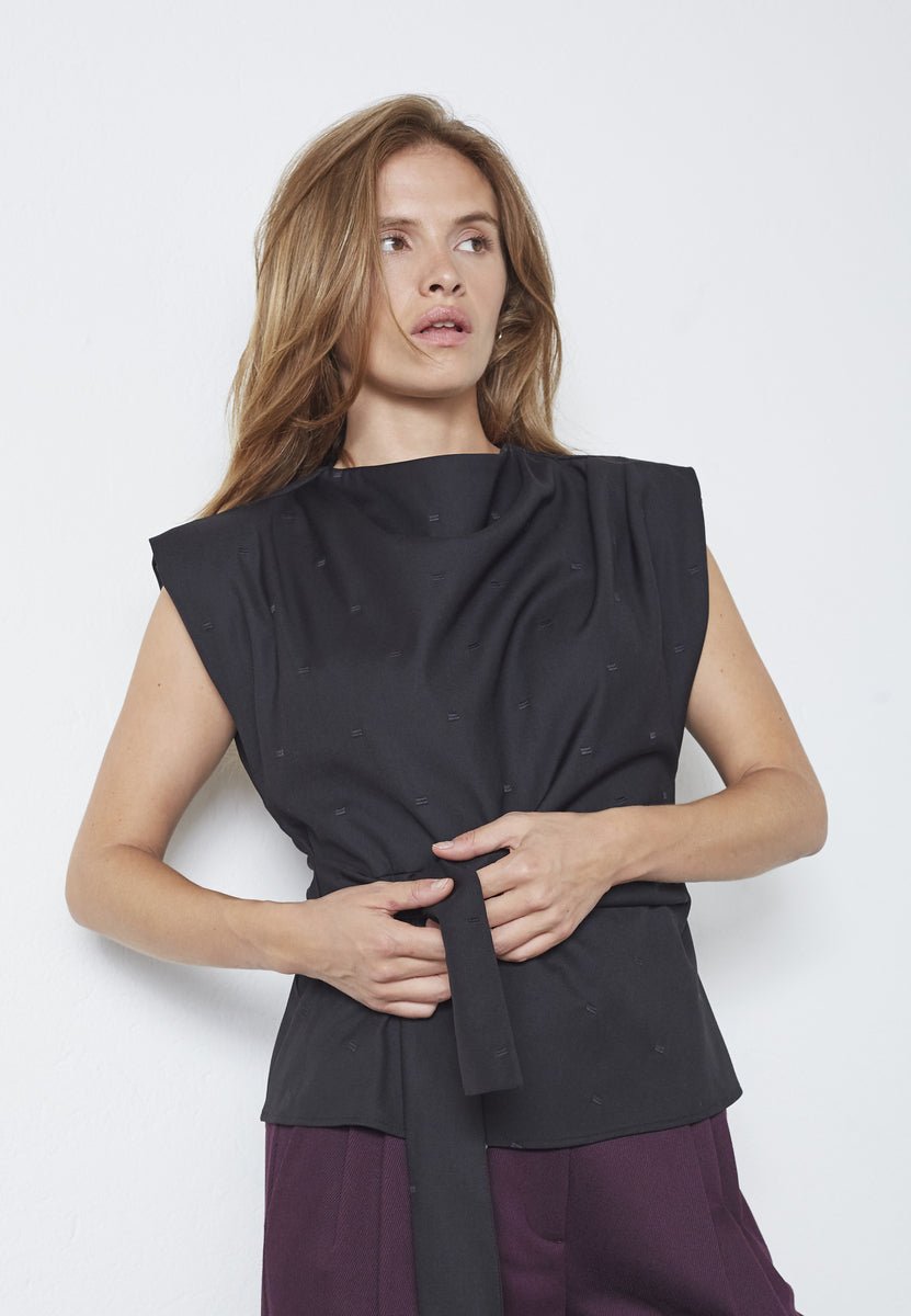 SagaCC Pleat Top - Black - Co'couture