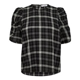 SallyCC Check SS Blouse - Black - Co'couture