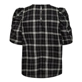SallyCC Check SS Blouse - Black - Co'couture
