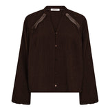ShinaCC Lace V - Shirt - Dark Brown - Co'couture