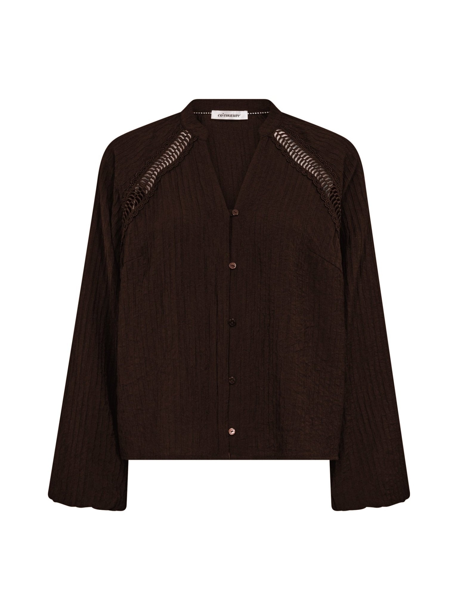 ShinaCC Lace V - Shirt - Dark Brown - Co'couture