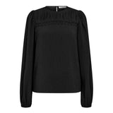 ShinaCC Pintuck Blouse - Black - Co'couture