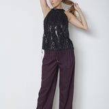 SillaCC Sequin Halter Top - Black - Co'couture