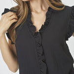 SuedaCC Frill Top - Black - Co'couture