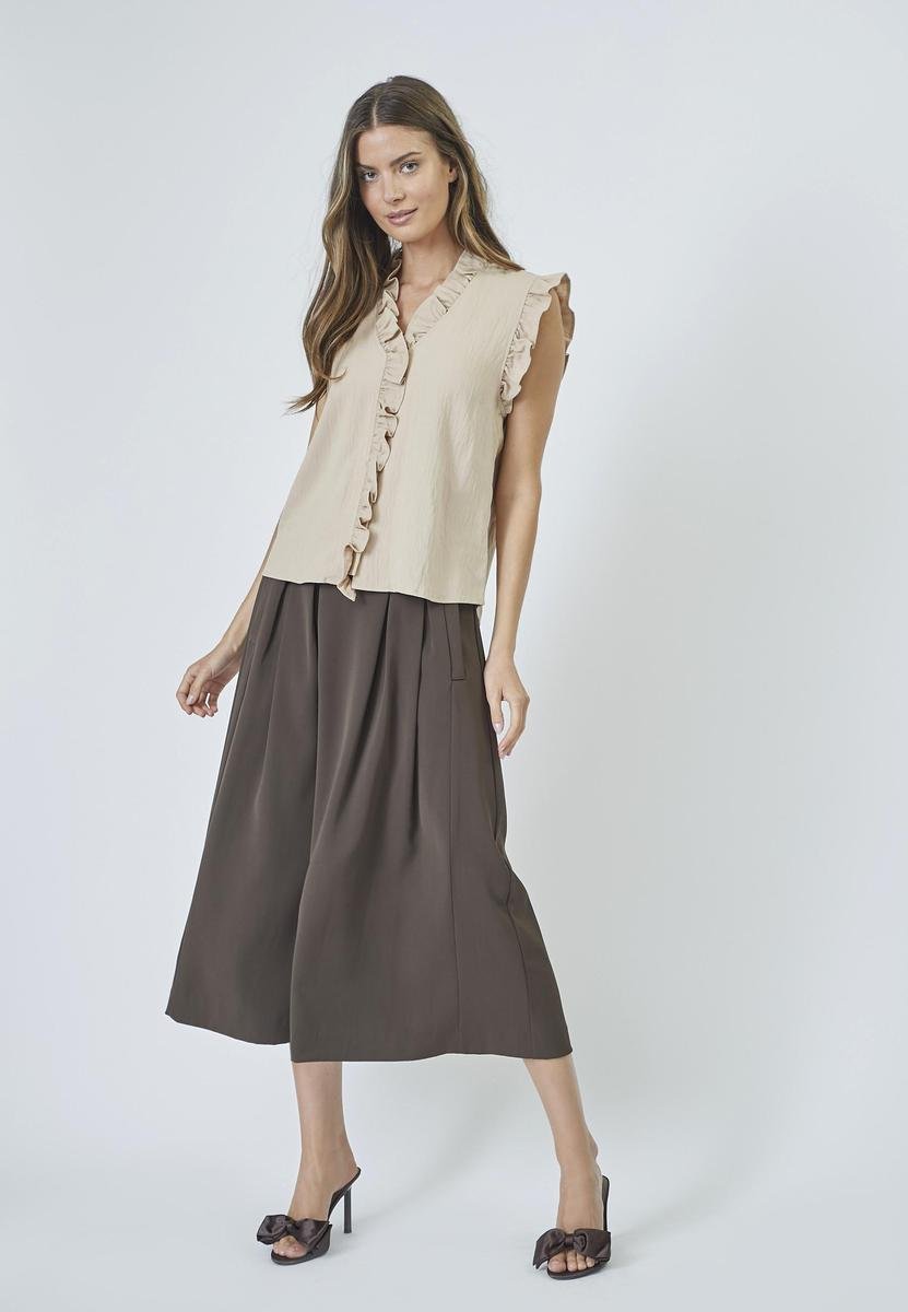 SuedaCC Frill Top - Bone - Co'couture
