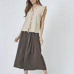 SuedaCC Frill Top - Bone - Co'couture